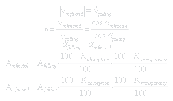 The physical equations of Room Builder simulations